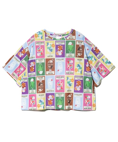 ScoLar（スカラー）の「ScoLar/スカラー　総柄シアーTEE（Tシャツ/カットソー・レディース・ブラック/グリーン・FREE）」の7枚目の写真