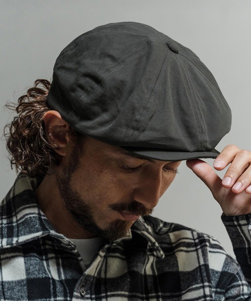 CAMBIO(カンビオ)の「mko13739-Classic Canvas Big Casquette キャスケット(OP-262-BO014)(キャスケット・メンズ・チャコール/キャメル/ブラック・FREE)」の2枚目の写真