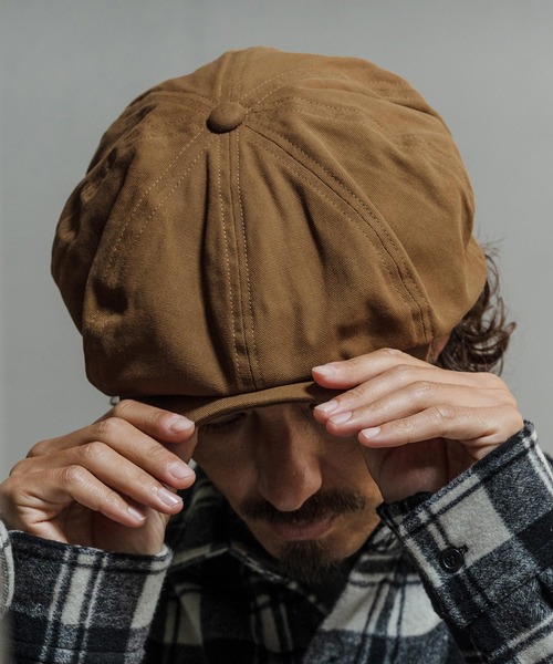 CAMBIO(カンビオ)の「mko13739-Classic Canvas Big Casquette キャスケット(OP-262-BO014)(キャスケット・メンズ・チャコール/キャメル/ブラック・FREE)」の9枚目の写真