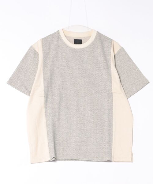 B.I.D.(ビーアイディー)の「《MMMM》イレギュラーテレコ サイドパネルドTEE(Tシャツ/カットソー・メンズ・ベージュ・LARGE)」の1枚目の写真
