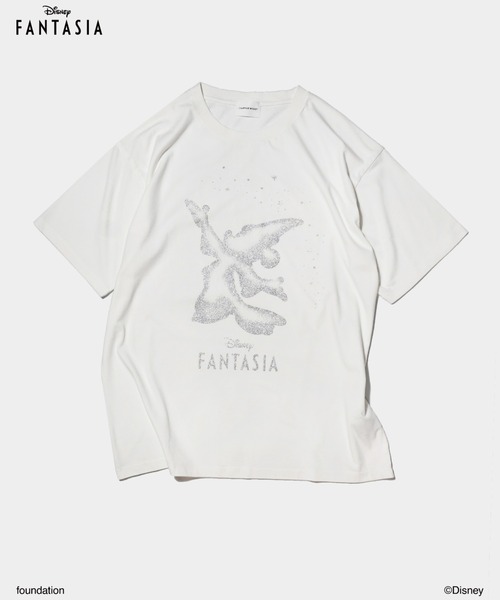CAMPHOR WOOD（カンファーウッド）の「DISNEY / FANTASIA / GLITTER GRAPHIC TEE / ディズニーファンタジア ラメプリントTシャツ（Tシャツ/カットソー・メンズ・ブラック/スミクロ/ホワイト・MEDIUM/SMALL/LARGE）」の2枚目の写真