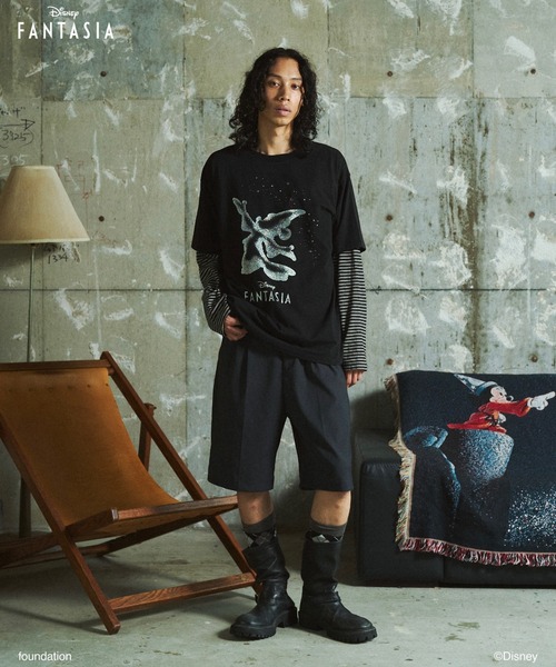 CAMPHOR WOOD（カンファーウッド）の「DISNEY / FANTASIA / GLITTER GRAPHIC TEE / ディズニーファンタジア ラメプリントTシャツ（Tシャツ/カットソー・メンズ・ブラック/スミクロ/ホワイト・MEDIUM/SMALL/LARGE）」の9枚目の写真