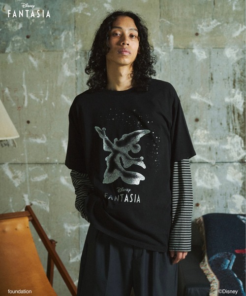 CAMPHOR WOOD（カンファーウッド）の「DISNEY / FANTASIA / GLITTER GRAPHIC TEE / ディズニーファンタジア ラメプリントTシャツ（Tシャツ/カットソー・メンズ・ブラック/スミクロ/ホワイト・MEDIUM/SMALL/LARGE）」の11枚目の写真