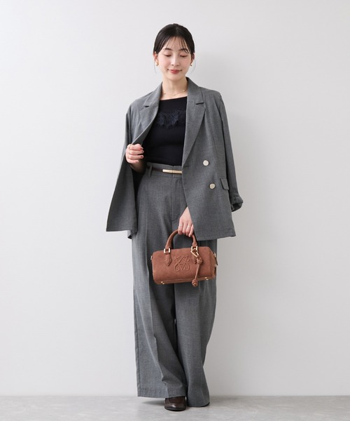 VIS(ビス)の「シアーチェックタックワイドパンツ/セットアップ対応(その他パンツ・レディース・ブラック系その他/ブラウン系その他2・S/SS/M)」の14枚目の写真