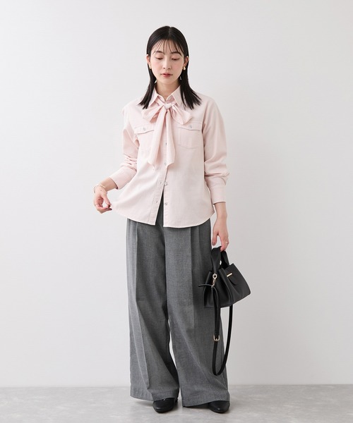 VIS(ビス)の「シアーチェックタックワイドパンツ/セットアップ対応(その他パンツ・レディース・ブラック系その他/ブラウン系その他2・S/SS/M)」の16枚目の写真