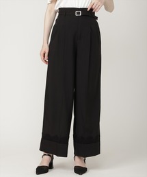 レースロールアップタックワイドパンツ