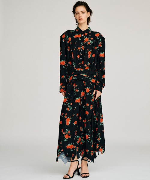 PRANK PROJECT(プランクプロジェクト)の「【2026Autumn Pre-Order】アシンメトリカルプリーツローズドレス / Asymmetrical Pleated Rose Dress(ワンピース・レディース・マルチ・38/36)」の2枚目の写真
