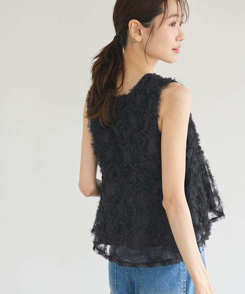 coca（coca）（コカ）の「【西山茉希様着用】チュールベスト（ベスト・レディース・ブラック/グレー・M/L）」の15枚目の写真
