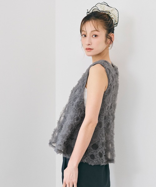coca（coca）（コカ）の「【西山茉希様着用】チュールベスト（ベスト・レディース・ブラック/グレー・M/L）」の17枚目の写真