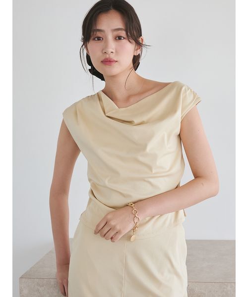 Mila Owen(ミラオーウェン)の「シルキータッチトップス×スカートSET UP(ワンピース・レディース・ブラック/ベージュ/ブラウン・1/0)」の19枚目の写真