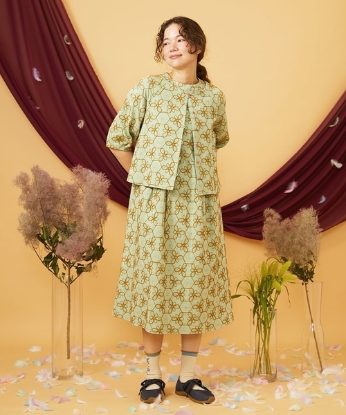 Jocomomola(ホコモモラ)の「【2WAY】Sacudida フラワーコード刺繍カットソー(Tシャツ/カットソー・レディース・ネイビー/グリーン・40)」の4枚目の写真