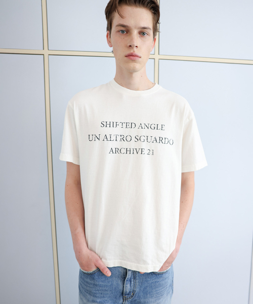 ANYTIME LOREAK(エニタイムロレーク)の「SEDUM WASHED HALF T-SHIRT - WHITE(Tシャツ/カットソー・メンズ・ホワイト・MEDIUM/LARGE)」の1枚目の写真