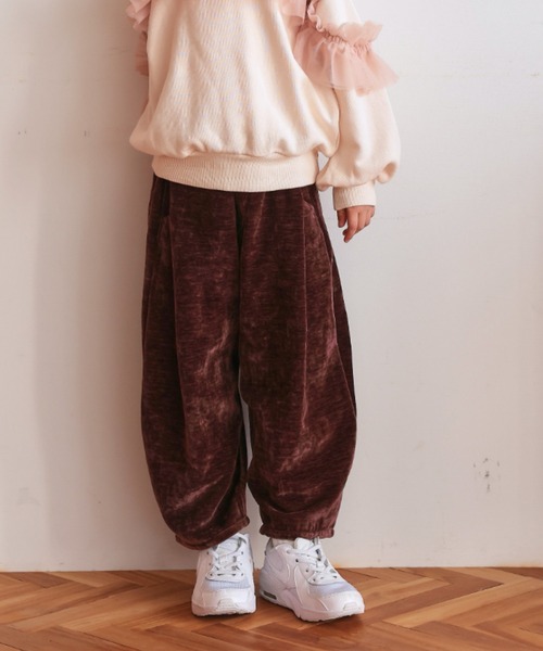 Ocean&Ground(オーシャン&グラウンド)の「ベロアカーブスラックス(スウェットパンツ・キッズ・ブラウン/チャコール/ダークブルー・90/100/110/120/140/130)」の1枚目の写真