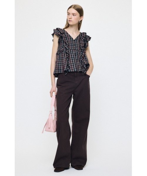 MOUSSY(マウジー)の「LOW SLUNG LOOSE FLARE(デニムパンツ・レディース・ブラック/ダークブルー/ブラウン・0/2/1)」の19枚目の写真