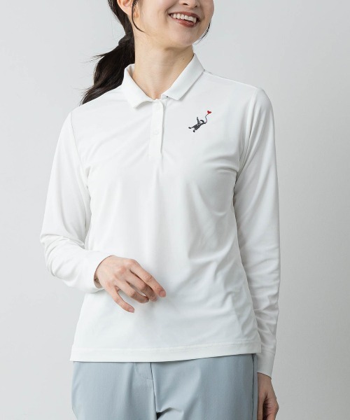 Picone CLUB（ピッコーネクラブ）の「襟裏プリントUV速乾ポロシャツ（ポロシャツ・レディース・グリーン/ピンク/ホワイト/ネイビー・13号/11号/9号）」の17枚目の写真