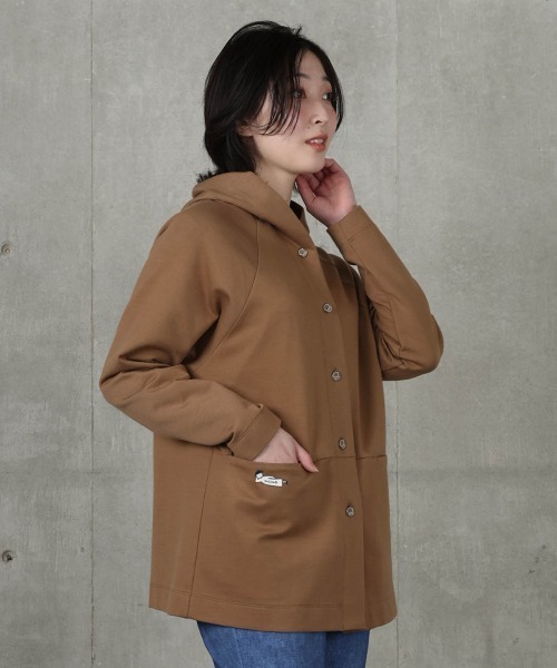 STUDIO PICONE(スタジオピッコーネ)の「フード付ダンボールジャケット(その他アウター・レディース・キャメル/ベージュ/ブラック/ライトグレー・M/L/LL)」の19枚目の写真