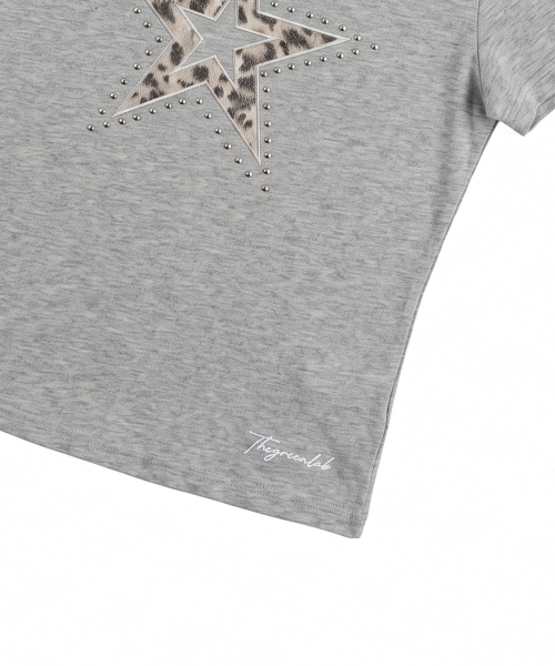 THE GREEN LAB（ザグリーンラボ）の「レオパードスターパッチ半袖Tシャツ[メランジグレー]（Tシャツ/カットソー・レディース・その他・FREE）」の12枚目の写真