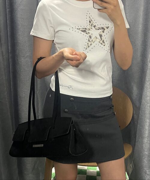 THE GREEN LAB（ザグリーンラボ）の「レオパードスターパッチ半袖Tシャツ[メランジグレー]（Tシャツ/カットソー・レディース・その他・FREE）」の14枚目の写真