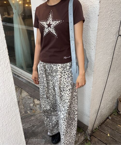 THE GREEN LAB（ザグリーンラボ）の「レオパードスターパッチ半袖Tシャツ[メランジグレー]（Tシャツ/カットソー・レディース・その他・FREE）」の18枚目の写真