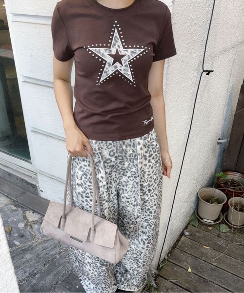 THE GREEN LAB（ザグリーンラボ）の「レオパードスターパッチ半袖Tシャツ[メランジグレー]（Tシャツ/カットソー・レディース・その他・FREE）」の20枚目の写真