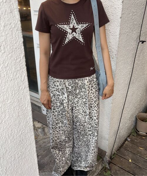 THE GREEN LAB（ザグリーンラボ）の「レオパードスターパッチ半袖Tシャツ[メランジグレー]（Tシャツ/カットソー・レディース・その他・FREE）」の22枚目の写真