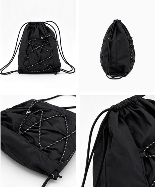 Miniministore（ミニミニストア）の「コードナップサック 軽量ナイロンリュック（バックパック/リュック・レディース・アイボリー/カーキ/ベージュ/グレー/ブラック・FREE）」の6枚目の写真