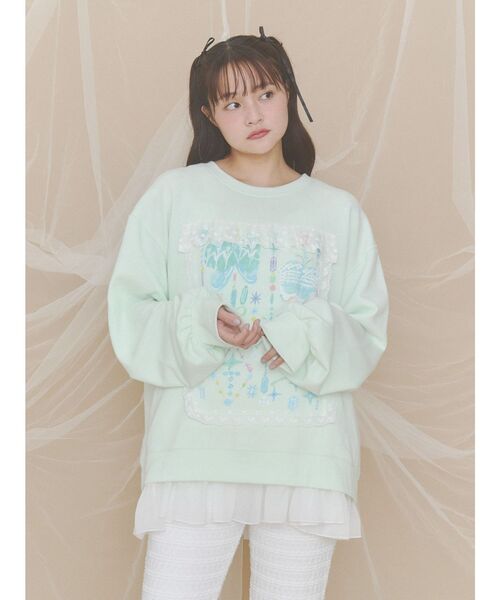 merry jenny(メリージェニー)の「レースフリル白昼夢スウェット(スウェット・レディース・ミント/ピンク/オフホワイト・FREE)」の13枚目の写真