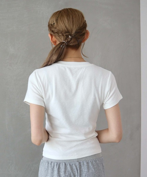 CECIL McBEE(セシルマクビー)の「【CECIL McBEE】チェーンステッチロゴTシャツ(Tシャツ/カットソー・レディース・ブラック/ブラウン/グレー/ホワイト・MEDIUM)」の16枚目の写真
