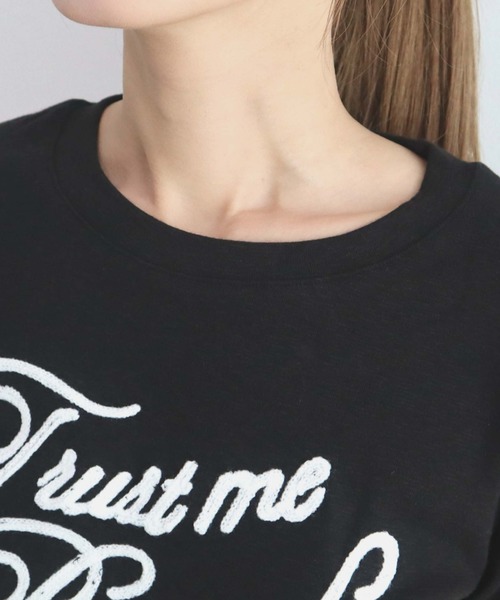 CECIL McBEE(セシルマクビー)の「【CECIL McBEE】チェーンステッチロゴTシャツ(Tシャツ/カットソー・レディース・ブラック/ブラウン/グレー/ホワイト・MEDIUM)」の10枚目の写真
