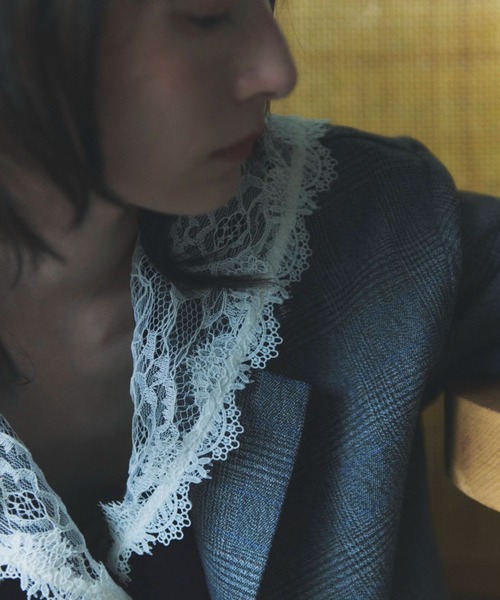 flaeu(フラユ)の「Check Tailored Jacket(テーラードジャケット・レディース・グレー/ベージュ・FREE)」の9枚目の写真