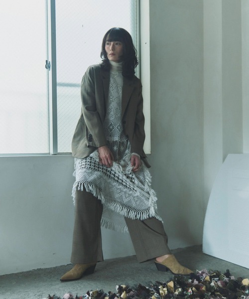 flaeu(フラユ)の「Check Tailored Jacket(テーラードジャケット・レディース・グレー/ベージュ・FREE)」の18枚目の写真