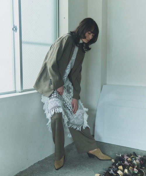 flaeu(フラユ)の「Check Tailored Jacket(テーラードジャケット・レディース・グレー/ベージュ・FREE)」の19枚目の写真