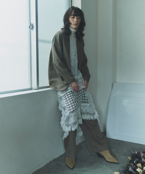 flaeu(フラユ)の「Check Tailored Jacket(テーラードジャケット・レディース・グレー/ベージュ・FREE)」の21枚目の写真