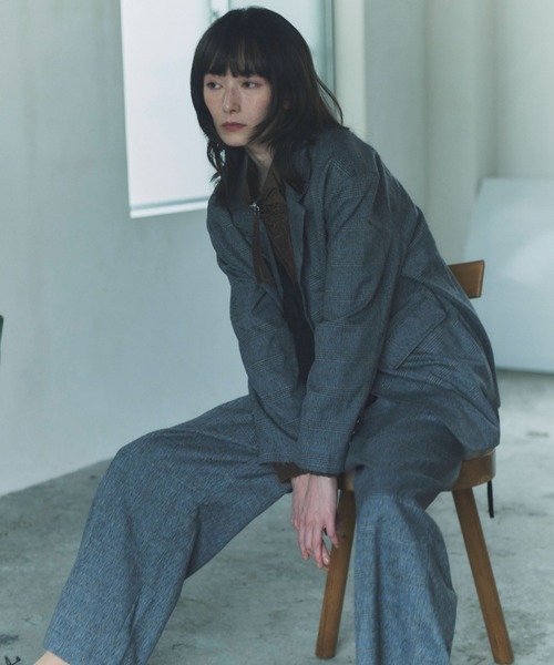 flaeu(フラユ)の「Check Tailored Jacket(テーラードジャケット・レディース・グレー/ベージュ・FREE)」の10枚目の写真