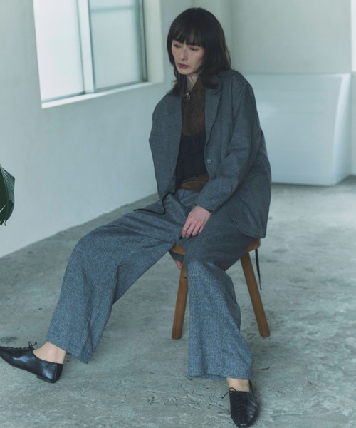 flaeu(フラユ)の「Check Tailored Jacket(テーラードジャケット・レディース・グレー/ベージュ・FREE)」の11枚目の写真