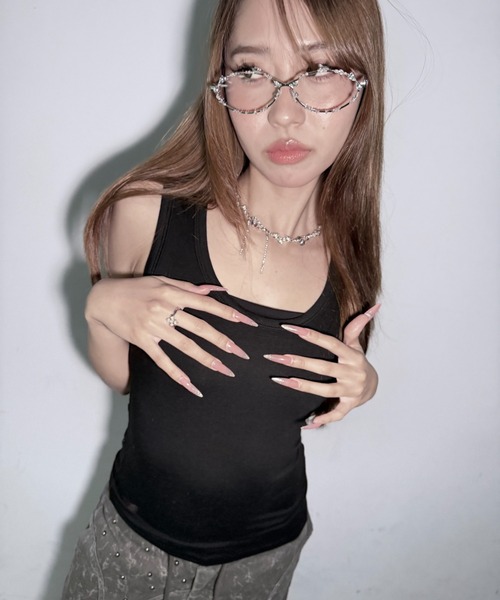 Y2K SYNAPSE FACTORY（ワイツーケー シナプスファクトリー）の「【バックリボン】ノースリーブ（Tシャツ/カットソー・レディース・ブラック/ベージュ・FREE）」の4枚目の写真