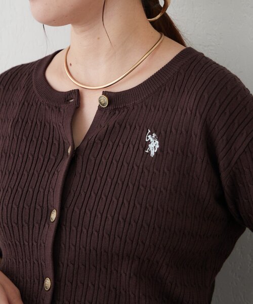 U.S. POLO ASSN.(ユーエスポロアッスン)の「【U.S. POLO ASSN.】ケーブルニットカーディガン(カーディガン/ボレロ・レディース・ネイビー/ブラウン/アイボリー/ボルドー/チャコールグレー・FREE)」の20枚目の写真