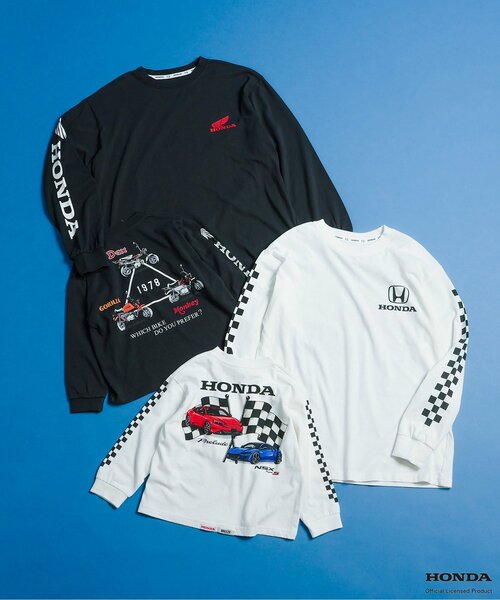BREEZE(ブリーズ)の「【リンク】Honda大人ヴィンテージグラフィック長袖Tシャツ(Tシャツ/カットソー・メンズ・オフホワイト/チャコール・LARGE/MEDIUM)」の4枚目の写真