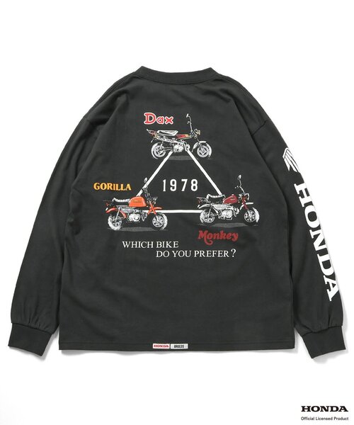 BREEZE(ブリーズ)の「【リンク】Honda大人ヴィンテージグラフィック長袖Tシャツ(Tシャツ/カットソー・メンズ・オフホワイト/チャコール・LARGE/MEDIUM)」の6枚目の写真
