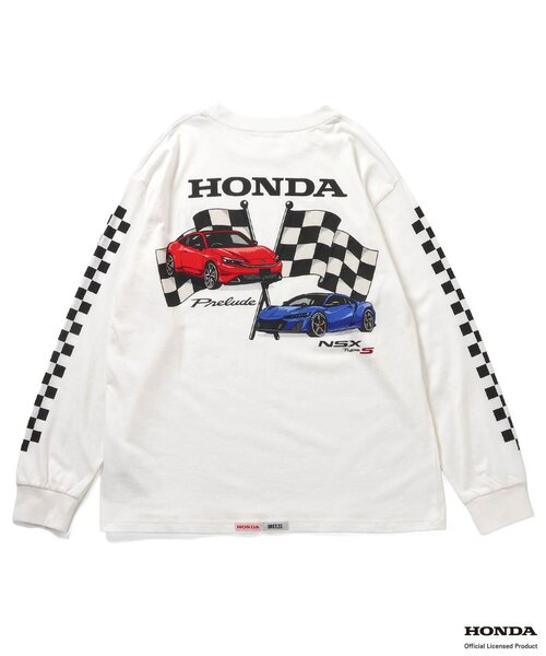 BREEZE(ブリーズ)の「【リンク】Honda大人ヴィンテージグラフィック長袖Tシャツ(Tシャツ/カットソー・メンズ・オフホワイト/チャコール・LARGE/MEDIUM)」の7枚目の写真