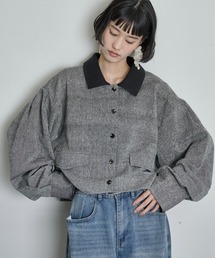 THE YOn（ザヨン）の「衿配色ツイードシャツジャケット（シャツ/ブラウス）」