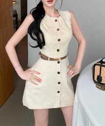 デザインノースリーブワンピース