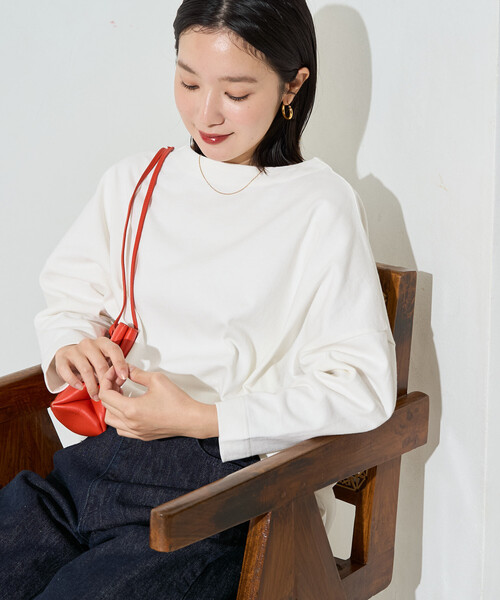 FREAK'S STORE(フリークスストア)の「\シリーズ累計41,000枚突破/限定展開 バスク ロングスリーブ Tシャツ(Tシャツ/カットソー・レディース・ブラウン/ベージュ/ピンク/グレー/イエロー/ブラック/オフホワイト/ライトグレー/ネイビー・フリ-)」の2枚目の写真