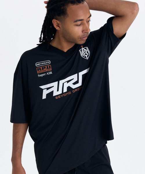 AIRIT（アイリット）の「モーションフィールド フットボール ジャージ AM1232 BK（Tシャツ/カットソー・メンズ・ブラック・X-LARGE/XXX-LARGE/XXXXX-LARGE）」の2枚目の写真