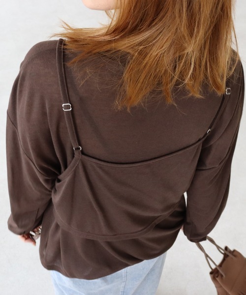 zena（ジェナ）の「ルーズロンT＆ビスチェセット（Tシャツ/カットソー・レディース・ブラック/ダークブラウン/トップグレー・FREE）」の13枚目の写真