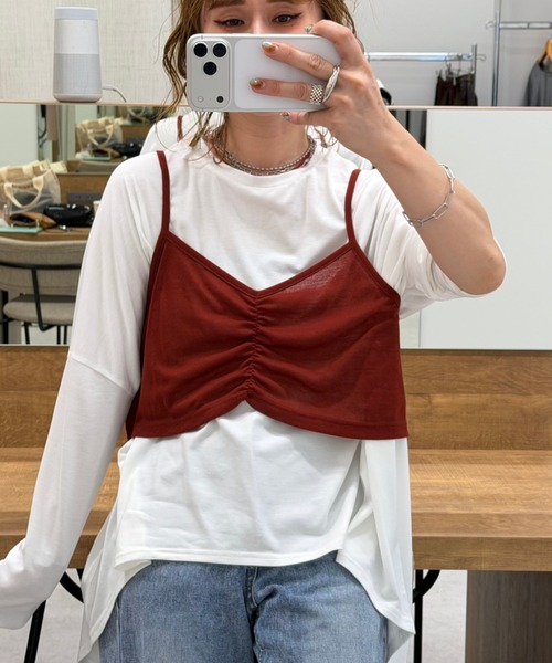 zena（ジェナ）の「ルーズロンT＆ビスチェセット（Tシャツ/カットソー・レディース・ブラック/ダークブラウン/トップグレー・FREE）」の21枚目の写真