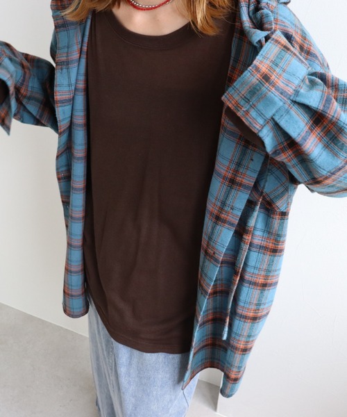zena（ジェナ）の「ルーズロンT＆ビスチェセット（Tシャツ/カットソー・レディース・ブラック/ダークブラウン/トップグレー・FREE）」の12枚目の写真