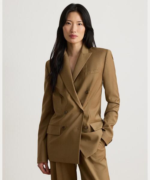 LAUREN RALPH LAUREN(ローレン ラルフ ローレン)の「ダブルブレステッド ウール ブレザー(テーラードジャケット・レディース・ブラウン・2/0/4/6/00)」の1枚目の写真