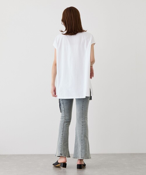 Jayro(ジャイロ)の「サイドスリットフレンチスリーブトップス(Tシャツ/カットソー・レディース・チャコールグレー/カーキ/ブラック/レッド系その他/ホワイト・FREE)」の16枚目の写真
