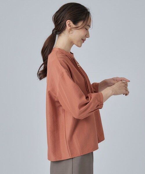 SHOO・LA・RUE(シューラルー)の「【S-LL/洗濯機可】1枚で華やかに フロントレース7分袖ブラウス(シャツ/ブラウス・レディース・ブラウン系その他/ライトベージュ/オレンジ・04/03/02/01)」の19枚目の写真